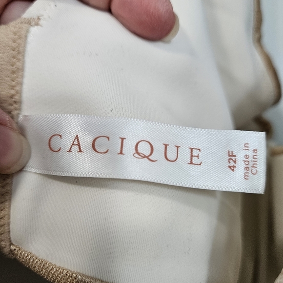 Lane Bryant Cacique Tan Floral Lace Overlay Bra Size 42F - Picture 4 of 6